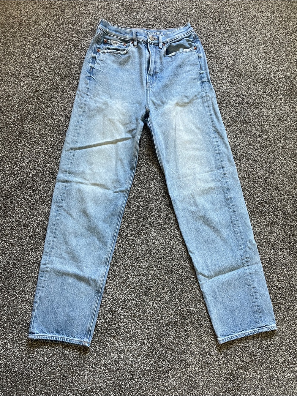 American Eagle Light Blue Denim Jeans with Embroidered Waistband